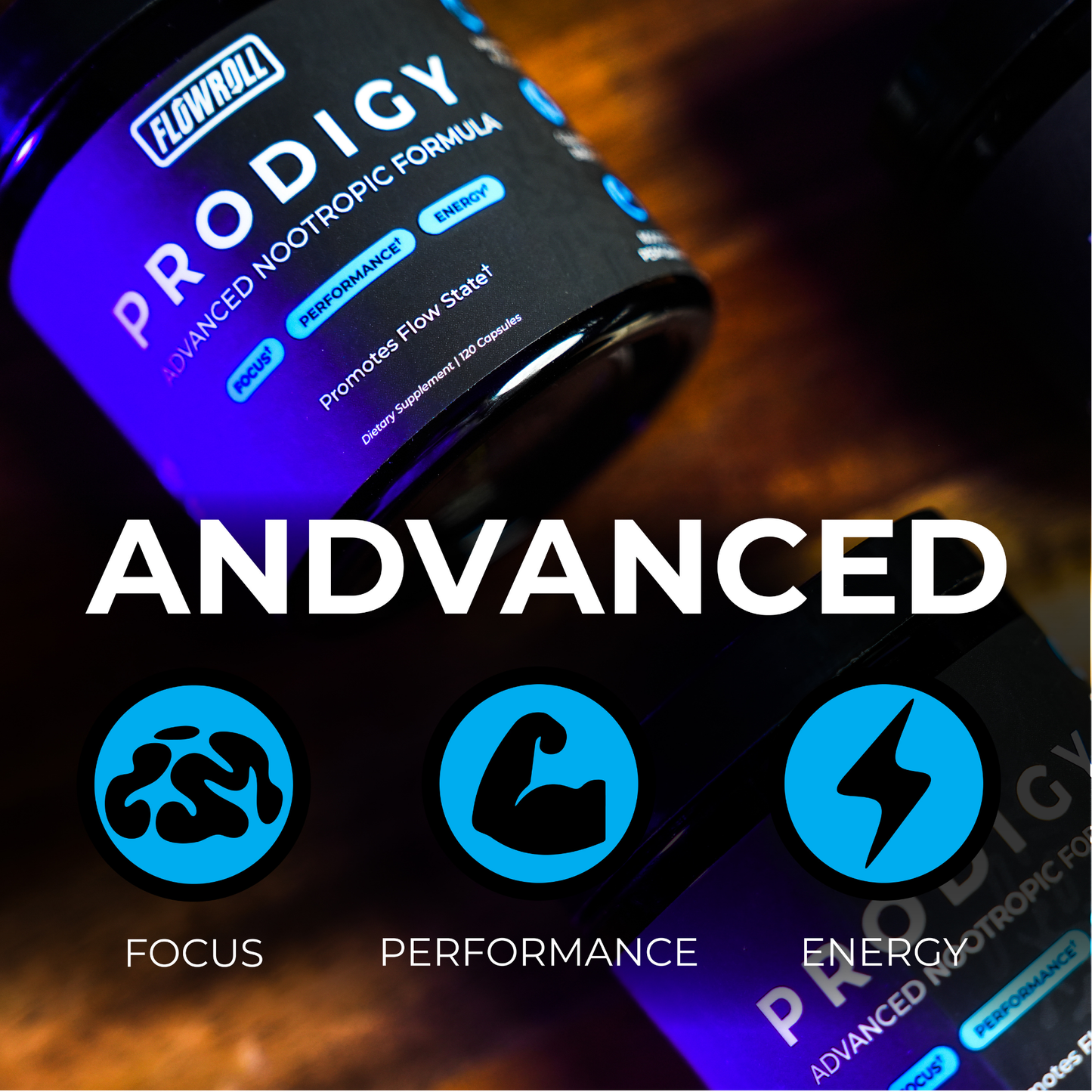 Prodigy - Natural Nootropic Supplement for Focus, Memory, Energy, & Peak Performance - 120 Capsules (30 Servings)